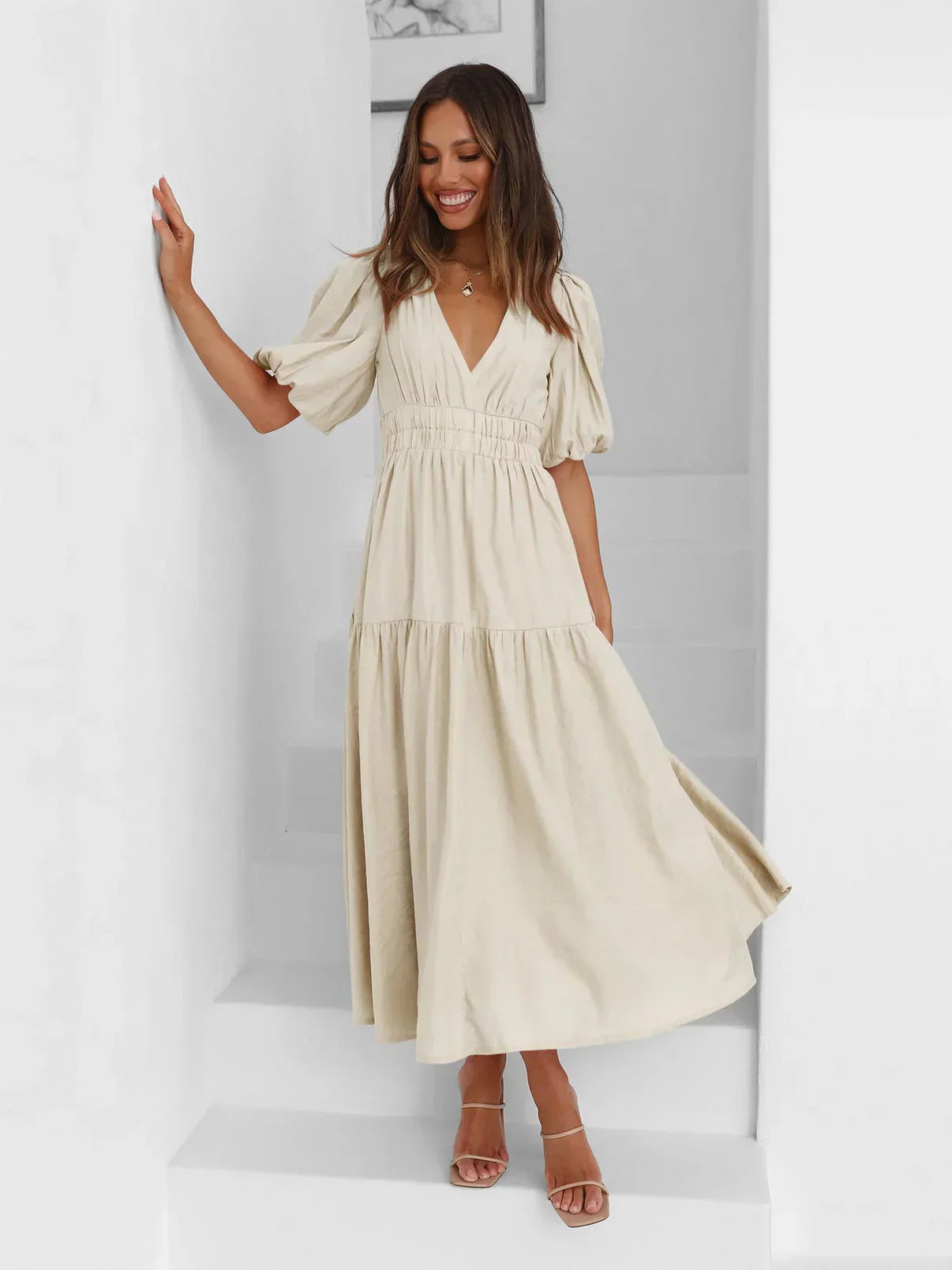 Laurea Puff Sleeve Dress