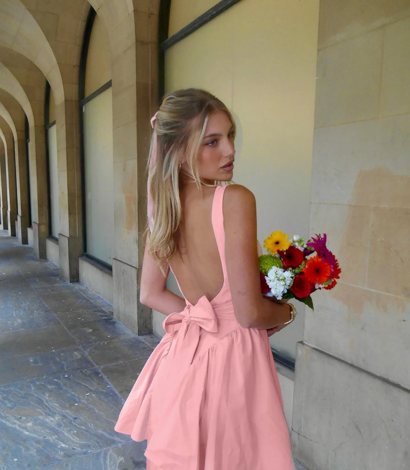 Elisha Open-Back Mini Dress